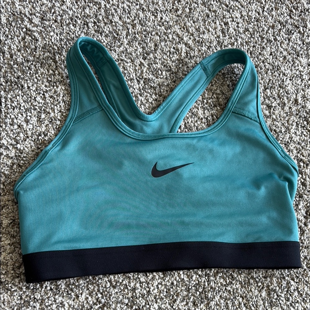 Nike Blue and Black Sports Bra Moisture-Wicking Racerback